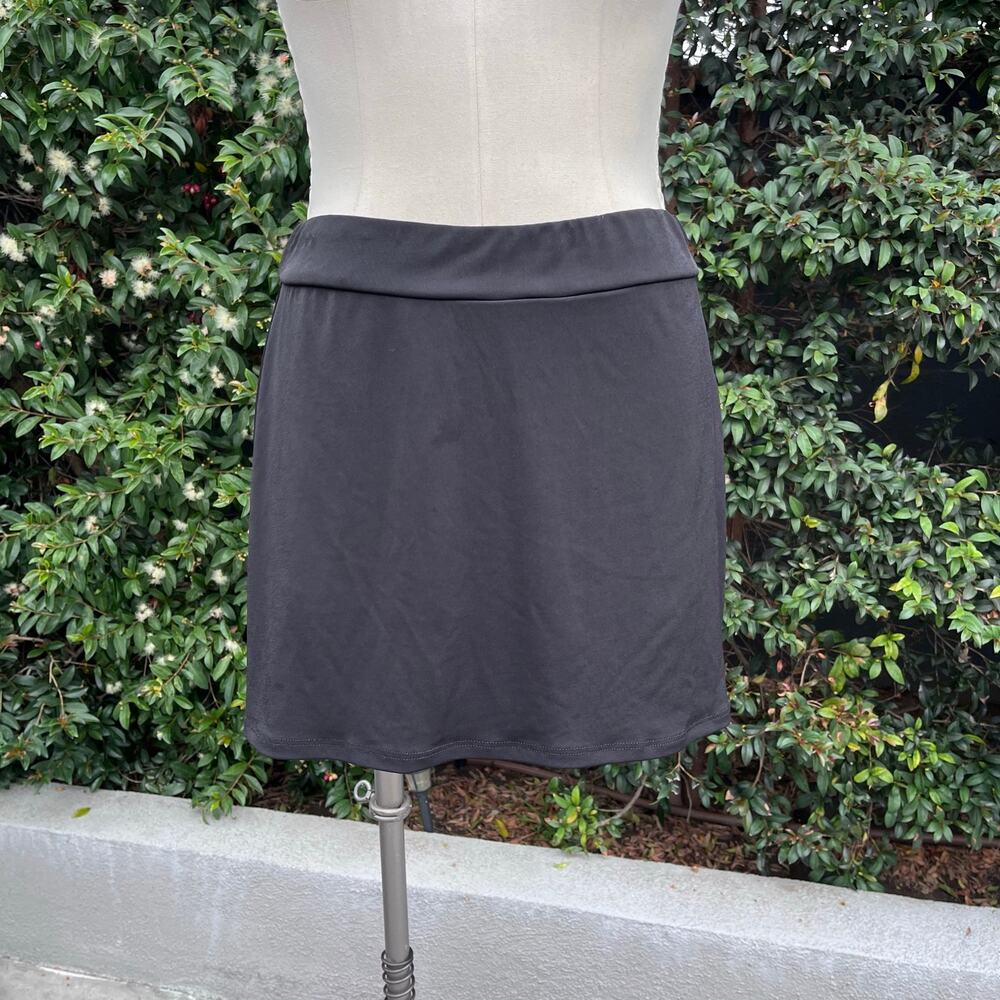 Vintage Y2K Amore Black Skort Size Large Stretch Mini Skirt Shorts Made in USA